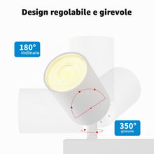 Carica l'immagine nel visualizzatore di Gallery, LVWIT Faretti LED da Soffitto Orientabili Bianco,Faretto LED Interno con 4 Luci in Alluminio GU10, Orbicolare Base, Fare