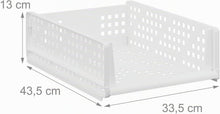 Carica l'immagine nel visualizzatore di Gallery, Relaxdays Organizer Pieghevoli per Armadio, Set 3 Box Estraibili in Plastica, Impilabili, HLP: 13x33,5x43,5 cm, Bianco