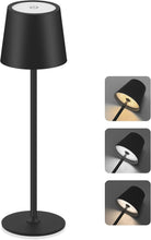 Carica l'immagine nel visualizzatore di Gallery, SQUADO - Lampada da Tavolo LED Senza Fili Touch, Ricaricabile USB, Dimmerabile con Memoria, 3 Temperature Colore, Nero