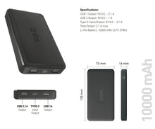Carica l'immagine nel visualizzatore di Gallery, SBS PowerBank 10K SLIM, 10000mAh, Intelligent Charge (IC)