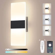 Carica l'immagine nel visualizzatore di Gallery, Sytmhoe Lampada a Muro Led Interni 12W Dimmerabile 2700K-6500K CCT Modificabile Con Telecomando, Acrilico Applique Da In