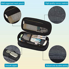 Carica l&#39;immagine nel visualizzatore di Gallery, Coolzon Zaino scolastico espandibile, astuccio di grande capacità, astuccio per matite, astuccio per cancelleria, borsa per trucchi, per ragazze, ragazzi, studenti, bambini e adulti, Grigio, Borsa