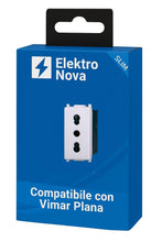 Carica l'immagine nel visualizzatore di Gallery, Elektronova Presa bipasso 2P+T 10/16 A 250 V compatibile Vimar Plana, bianca, kit 4 pezzi, 2001