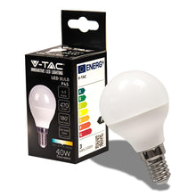 Carica l'immagine nel visualizzatore di Gallery, V-TAC Lampadina LED con Attacco E14 4,5W P45 470 Lumen, Lampadina LED Massima Efficienza e Risparmio Energetico, Luce 40