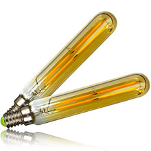 Carica l'immagine nel visualizzatore di Gallery, Confezione da 2 lampadine a filamento LED da 4 W T20 tubolari, con attacco Edison E14 piccolo, 2700 K, luce bianca calda