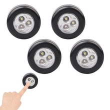 Carica l'immagine nel visualizzatore di Gallery, KARELLS 4 lampadine a LED autoadesive per illuminazione, alimentate da 3 batterie, per armadio, ingresso, cucina, passag