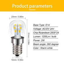 Carica l'immagine nel visualizzatore di Gallery, Ruiandsion E14 LED Lampadine a Bassa Tensione AC DC 24V 2W Base Vite Edison LED Risparmio Energetico Warm White Lampadin