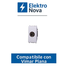 Carica l'immagine nel visualizzatore di Gallery, Elektronova Presa TV Passante Maschio Bianco compatibile Vimar Plana 2253