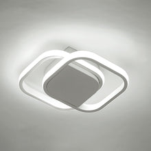 Carica l'immagine nel visualizzatore di Gallery, Lampadario LED Soffitto, 24W 2520LM Plafoniera Moderna Quadrata Bianca in Acrilico, per Soggiorno, Cucina, Bagno, Luce b