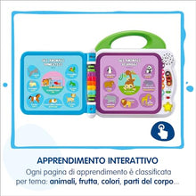 Carica l'immagine nel visualizzatore di Gallery, VTech Il Mio Primo Libro Illustrato - Le Mie Prime 100 Parole, Libro Bilingue per Bambini, Libro Sensoriale in Italiano e Inglese, Libro Neonato con 3 Modalità, Batterie Incluse, 18 Mesi - 4 Anni