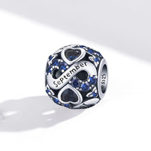 Carica l'immagine nel visualizzatore di Gallery, Charms Birthstone per il braccialetto Pandora in argento Sterling 925 Amore Cuore Charms Bead,regali di compleanno per le donne