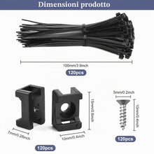 Carica l'immagine nel visualizzatore di Gallery, 120 Pz Supporto per Fascette Stringicavo 15 x 10 mm, Fascette per Cavi
