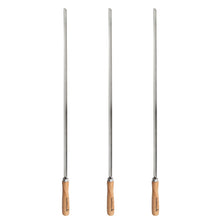 Carica l'immagine nel visualizzatore di Gallery, Barbecook Spiedini da barbecue riutilizzabili, set di 3 XL spiedini, accessori per barbecue in acciaio inox e legno, 65c