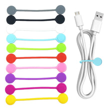 Carica l'immagine nel visualizzatore di Gallery, Fascette Fermacavi, 10 Pezzi Organizer Cavi, Riutilizzabili in Silicone, Fascette Fermacavi Magnetiche Multifunzionali, 