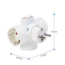 Carica l'immagine nel visualizzatore di Gallery, Aigostar Presa Schuko Tripla,Presa Multipla con Interruttore ed Protezione Bambini,Adattatore 3 prese universali Combina