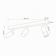 Carica l'immagine nel visualizzatore di Gallery, EDO Lampada Faretti da Soffitto Orientabili MALGA GU10 Nero, Faretti 3 Luce, Faretto da Parete Interno per Barra, Lampad