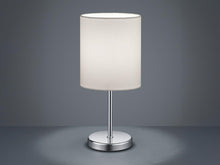 Carica l'immagine nel visualizzatore di Gallery, Reality Leuchten R50491001 Jerry Lampada da Tavolo Paralume in Tessuto, E14, 40.W, Bianco, 13.X 13.X 28.5.Cm