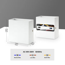 Carica l'immagine nel visualizzatore di Gallery, 2 Pezzi 6W LED Applique Moderne in Alluminio su e giù per Lampada da Parete, Bianca Calda, Adatte per Soggiorno, Camera 