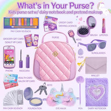 Carica l'immagine nel visualizzatore di Gallery, Regalo Bambina Giocattoli, Borsa per Bambina con Accessori - Trucchi Bambina Diario Maschera per Gli Occhi di Unicorno Portafoglio Telefono, Natale Compleanno Giochi Regalo Bambina 3 4 5 6 7 8 Anni