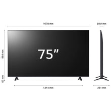 Carica l'immagine nel visualizzatore di Gallery, LG UHD 75'', Serie UR75, Smart TV 4K, 75UR75006LK, Processore α5 Gen6, HDR10 Pro, Filmmaker Mode, Game Optimizer, Wi-Fi, webOS 23, Alexa, Sports Portal, 3 HDMI, 2 USB