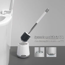 Carica l'immagine nel visualizzatore di Gallery, Ibergrif Scopino Bagno WC Silicone con Supporto, Scopettino WC, Bianco