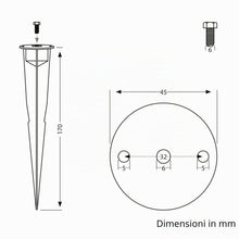 Carica l'immagine nel visualizzatore di Gallery, ledscom.de 2 picchetti da giardino per lampade da giardino, neri, 17 cm, 45 mm ⌀