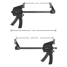 Carica l'immagine nel visualizzatore di Gallery, Amazon Basics Confezione da 6 morsetti a barra: 2 unità da 10.16 cm, 4 unità da 15.24 cm, Nero/ Grigio