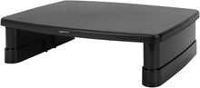 Carica l'immagine nel visualizzatore di Gallery, Amazon Basics Supporto Rialzato per Monitor Regolabile in Altezza con Organizer, Design Impilabile a 3 Livelli, Plastica ABS, Supporta fino a 10,0kg, per Monitor e Laptop, Nero