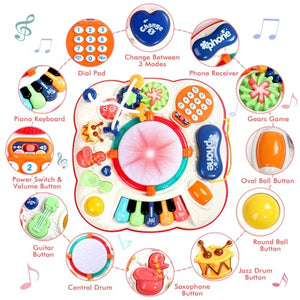 Giochi Bambini 1 Anno - Tavolo Multiattivita Bambini con Suoni e Luci Giochi Montessori 1 Anno Tavolino Bambini Gioco Bimbo Interattivo 1 Anno Strumenti Musicali Bambini Regalo Bimba Bimbo 1 2 3 Anno