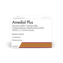 Carica l'immagine nel visualizzatore di Gallery, Amedial Plus, Integratore Alimentare per il Benessere delle Ossa e delle Cartilagini, 20 Bustine da 5mg da Sciogliere in