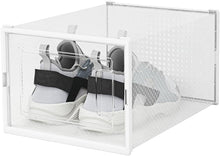 Carica l'immagine nel visualizzatore di Gallery, BAKAJI 6 x Scatole per scarpe Portascarpe Impilabili con Coperchi, Assemblaggio Facile, Porta Scarpe Salvaspazio Trasparenti, Contenitori Box Organizer Portaoggetti, (Set 6 Pz, 35 x 25 x 19 cm)