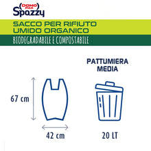 Carica l'immagine nel visualizzatore di Gallery, DOMOPAK SPAZZY Sacchi Nettezza Saccoverde Con Manici - 100% Biodegradabile - Casalingo 20 Lt - Trasparente - 1 Confezion