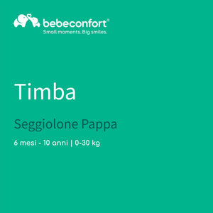 Bebeconfort Timba Seggiolone Evolutivo in Legno naturale, 6 mesi-10 anni, 30 kg, Seggiolone Pappa per bambini, con Vassoio, Seduta e poggiapiedi regolabili, compatibile con sdraietta Timba Baby