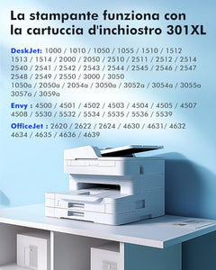 Heroil 301 XL 301XL Cartucce d'inchiostro Rigenerato per HP 301 XL Nero e Colore Compatibile per HP OfficeJet 2620 2622 4504 4630 5534 Envy 4500 5530 5532 Deskjet 1000 1010 1510 2050 2540 3050（2-Pack