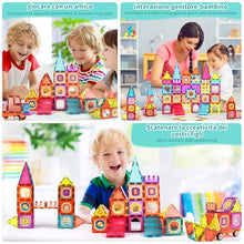 Carica l'immagine nel visualizzatore di Gallery, Gavgroom Costruzioni Magnetiche 80 Pezzi Colorati Costruzioni per Bambini 3 Anni Magneti Bambini con 1 Auto Tessere Magnetiche per Bambini da 3 4 5 6 7 8