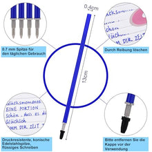 Carica l'immagine nel visualizzatore di Gallery, DealKits Mine di ricambio blu, set da 14 ricariche cancellabili, compatibili con Legami, altezza 13 cm, punta 0,7 mm, mine di ricambio per penna roller Legami, inchiostro sensibile al calore