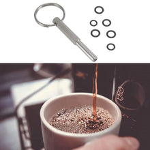 Carica l'immagine nel visualizzatore di Gallery, Chiave a Testa Ovale per Macchina da Caffè con Portachiavi e 6 Anelli in Gomma, Cacciavite Ovale Drive bit Strumenti di 