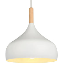 Carica l'immagine nel visualizzatore di Gallery, iDEGU Lampadario a Sospensione Retrò 24cm Lampada a Soffitto in Legna Metallo Moderna LED Lampada a Sospensione Stile Sc