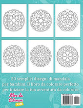Carica l&#39;immagine nel visualizzatore di Gallery, Mandala per bambini: Libro da colorare con motivi semplici Mandala.