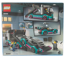 Carica l&#39;immagine nel visualizzatore di Gallery, LEGO City Auto da Corsa e Trasportatore, Macchina e Camion Giocattolo per Bambini e Bambine da 6 Anni, Veicolo da Costruire con Rampa Funzionante, Minifigure del Pilota e del Camionista 60406