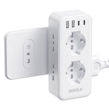 Carica l'immagine nel visualizzatore di Gallery, Presa Multipla with 6 Universal Sockets 10/16A ITA and Schuko, Multipresa da Parete with 2 USB A+2 USB C, Ciabatta Elett