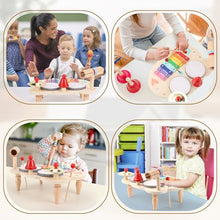 Carica l'immagine nel visualizzatore di Gallery, LZDMY Strumenti Musicali Bambini Tamburo Bambino 1 2 3 4 5 Anni Batteria Bambini, 10 in 1 Xilofono Giocattolo Musicale Legno, Giochi Montessori Bambini, Regalo Bambina per Compleanno,Natale,Pasqua