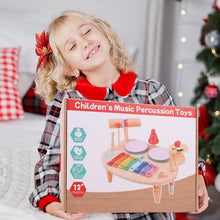 Carica l'immagine nel visualizzatore di Gallery, LZDMY Strumenti Musicali Bambini Tamburo Bambino 1 2 3 4 5 Anni Batteria Bambini, 10 in 1 Xilofono Giocattolo Musicale Legno, Giochi Montessori Bambini, Regalo Bambina per Compleanno,Natale,Pasqua
