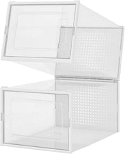 Carica l'immagine nel visualizzatore di Gallery, BAKAJI 6 x Scatole per scarpe Portascarpe Impilabili con Coperchi, Assemblaggio Facile, Porta Scarpe Salvaspazio Trasparenti, Contenitori Box Organizer Portaoggetti, (Set 6 Pz, 35 x 25 x 19 cm)