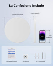 Carica l'immagine nel visualizzatore di Gallery, Combuh Plafoniera Led Soffitto 30cm, 48w Rotonda Lampada Soffitto Interno Casa, Plafoniere Bianco Neutro 4000K, IP44 Imp