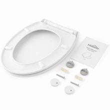 Carica l'immagine nel visualizzatore di Gallery, Sedile WC Copriwater Universale, Himimi Chiusura Ammortizzata Tavoletta WC con Sgancio Rapido, Facile da Pulire, Toilet Seat Bagno in Plastica Antibatterico Bianco O Forma (440 x 375 x 54 mm)