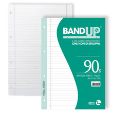 Carica l&#39;immagine nel visualizzatore di Gallery, BM BeMore – Ricambi Bandup A4 Con Banda Rinforzata – Rigatura C – Righe Con Margini Per 4° E 5° Elementare – Confezione Da 40 Fogli – Carta 90G/Mq - 0105495