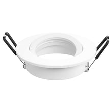 Carica l'immagine nel visualizzatore di Gallery, Cornice Faretti incasso cartongesso GU10 Orientabili Alluminio Bianco, Portafaretto Faretto led da incasso per cartonges