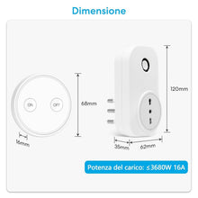 Carica l'immagine nel visualizzatore di Gallery, LoraTap Presa Telecomandata con Telecomando, Spina Elettrica con Interruttore Senza Fili 200m Controllo Remoto On/Off pe