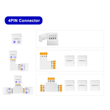 Carica l'immagine nel visualizzatore di Gallery, Amefil Connettori per strisce LED – 4 pin senza saldatura Gapless RGB L Splitter ad angolo retto e connettori a T per st